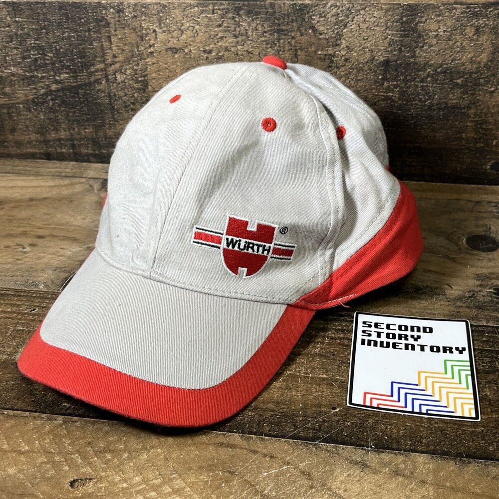 WURTH baseball cap hat Khaki Red embroidered adjustable one size fits most